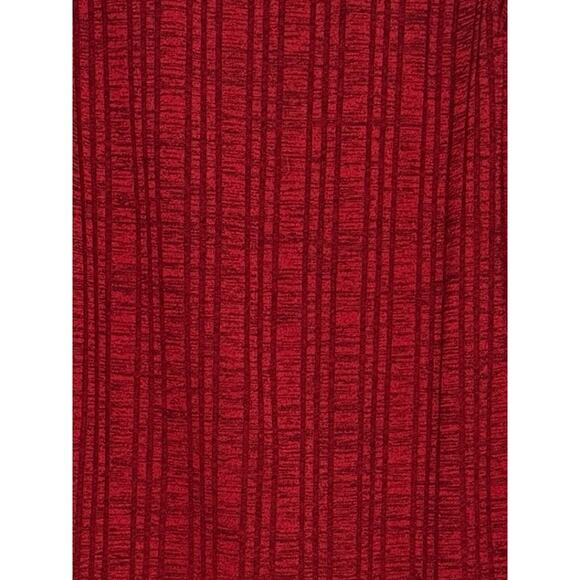 Chico's size 0 (Small / 4) Textured Knit Sheath Dress Red Long Sleeve Scoop Neck - Picture 4 of 7